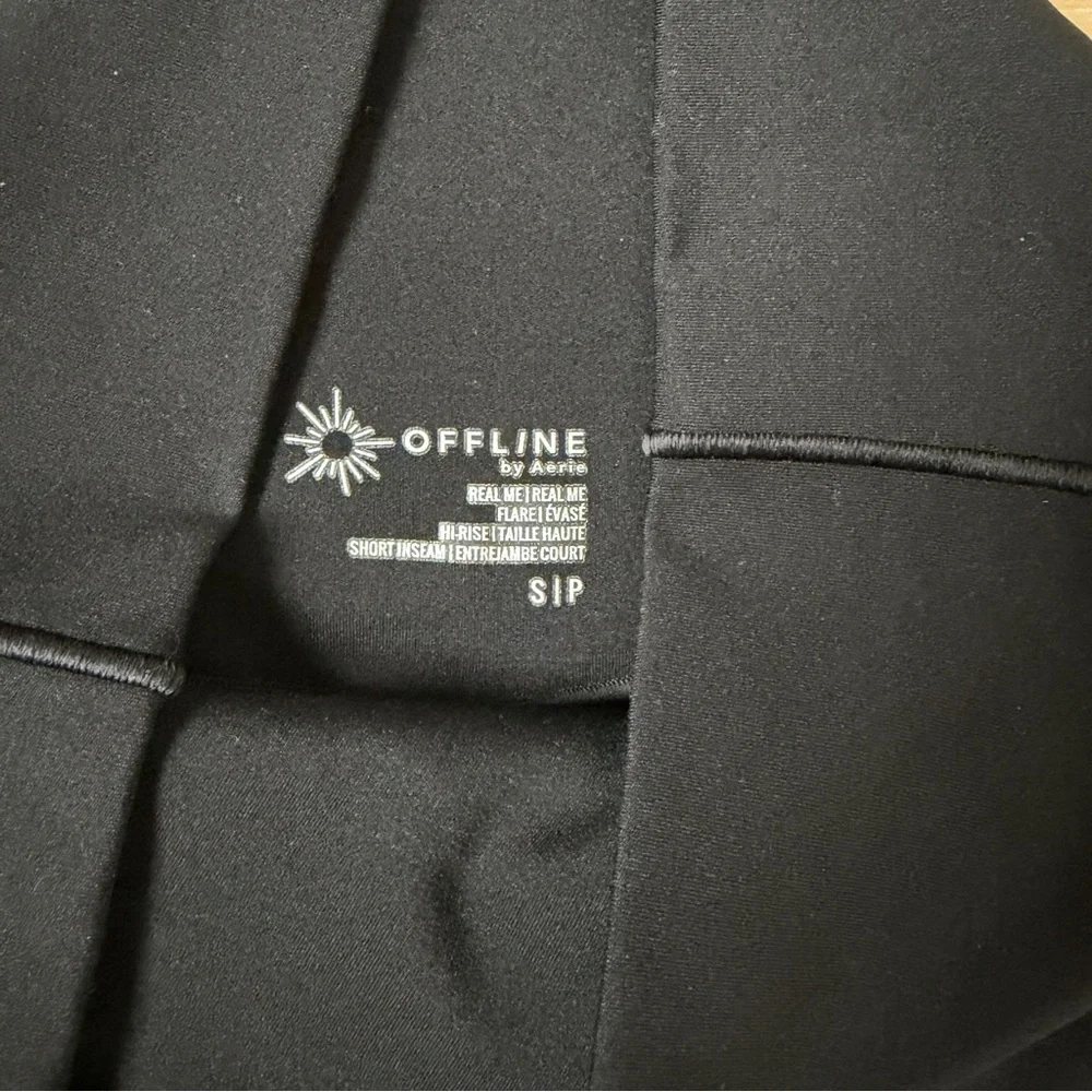 OFFLINE By Aerie High Waisted Crossover Black Super Flare Legging Sz S *X14 - Picture 4 of 6